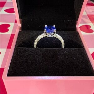 Sapphire Ring with CZ stones size 7.5